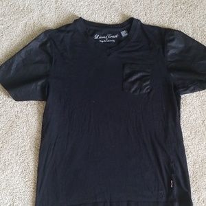 Black V neck pocket shirt